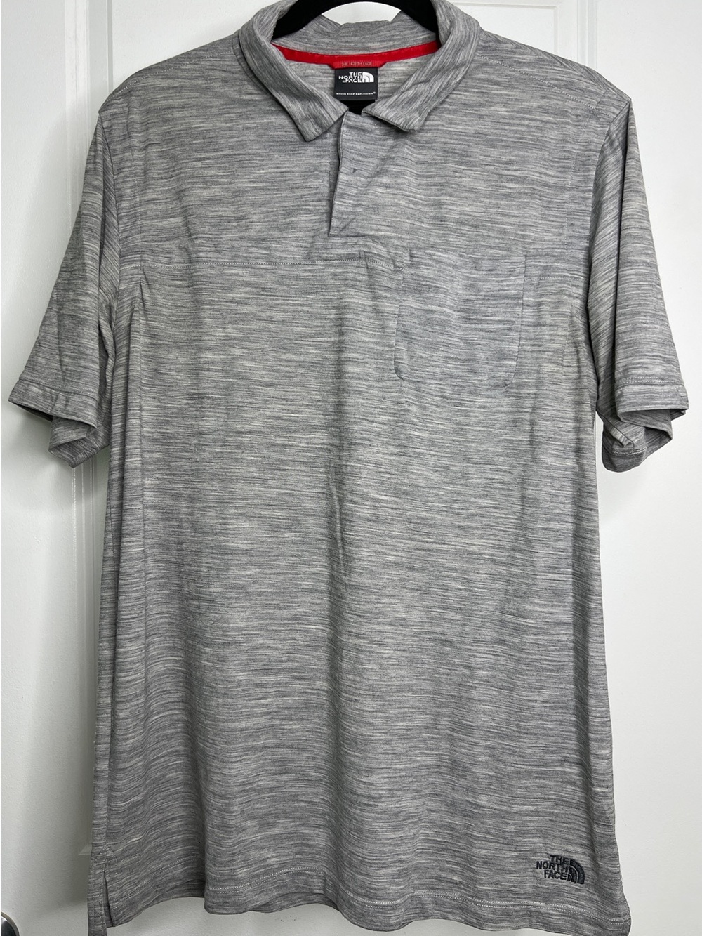 The North Face Merino Wool Blend Polo Shirt Mens Large Gray Performance Tech